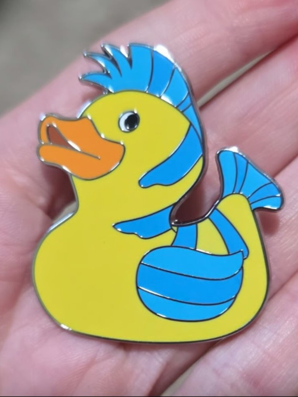 Disney Parks The Little Mermaid Flounder Duck Diamond Pin